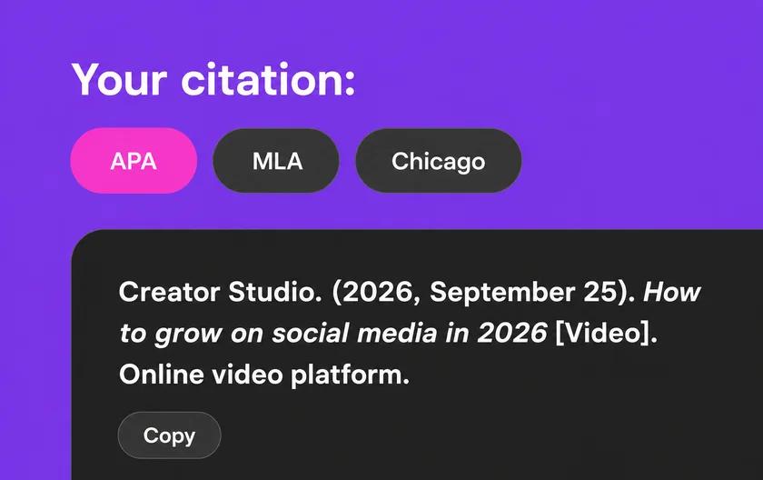 YouTube Citation Generator